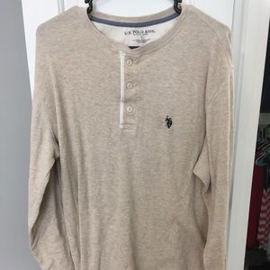 Us polo association beige long sleeve